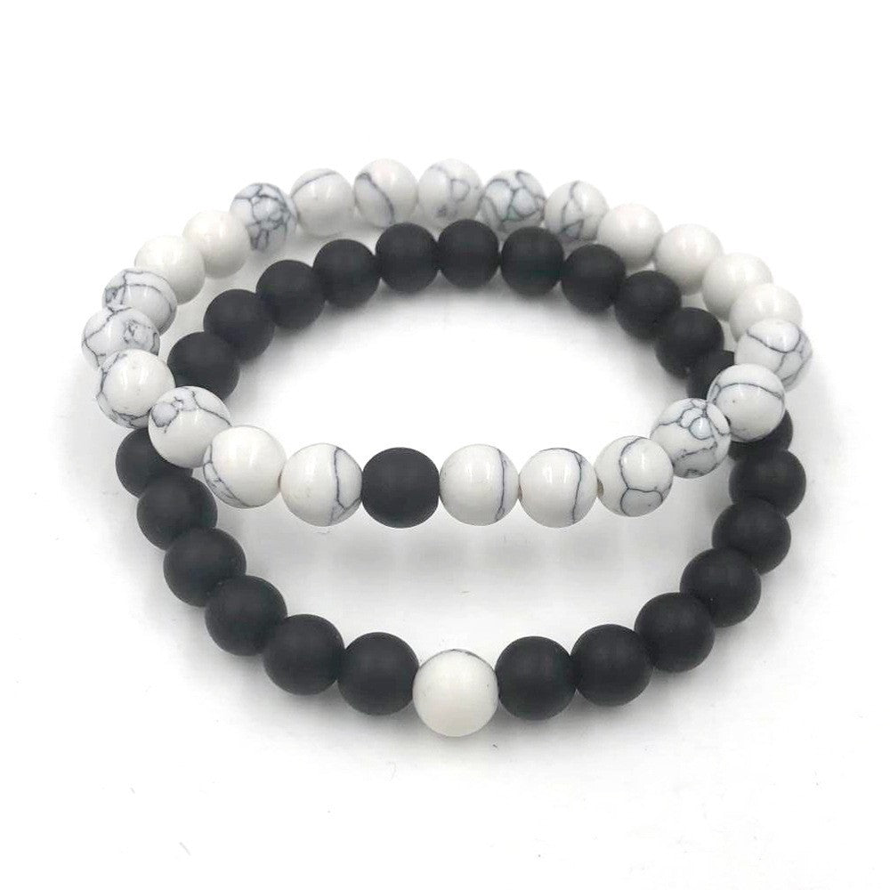 Wholesale Punk Bracelet Micro-set Zircon Diamond Ball Skull Set Bracelet Men's Bead Bracelet